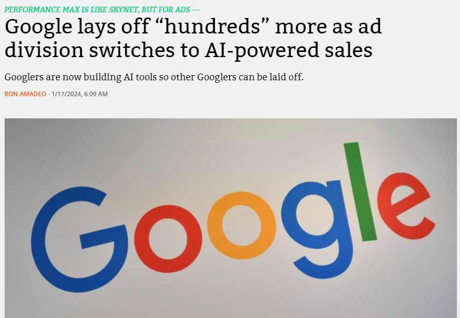 Google用AI替代广告销售工作只是开始