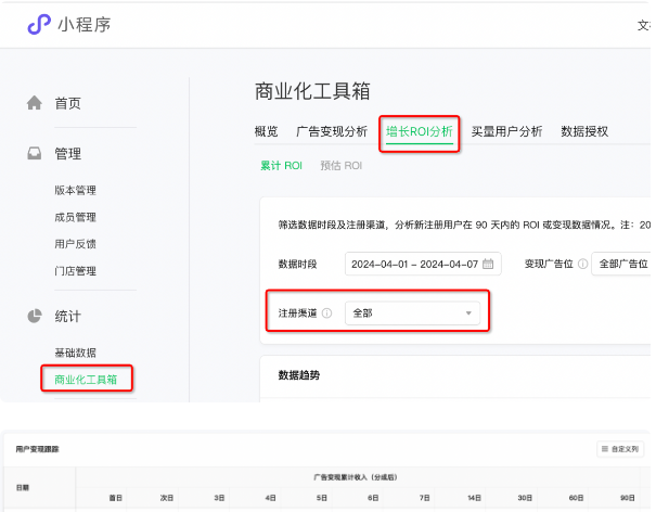 怎么查看微信混变小游戏的每日ROI